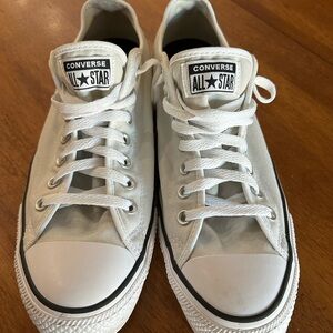 Light Gray & White Canvas Converse Sneakers Men’s Size 11.5